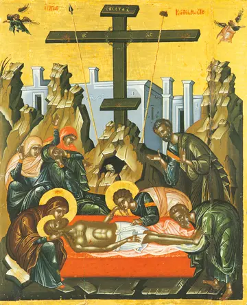 Icon of the Taking Down From the Cross (Dionysiou) - F100