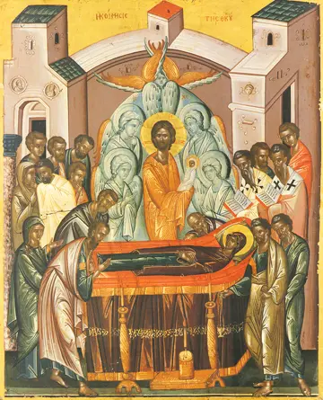 Icon of the Dormition of the Mother of God (Dionysiou) - F105