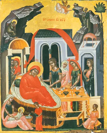 Icon of the Nativity of the Mother of God (Dionysiou) - F92