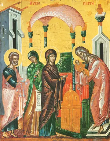 Icon of the Presentation in the Temple (Dionysiou) - F94