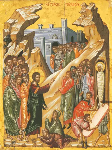 Icon of the Raising of Lazarus (Dionysiou) - F97