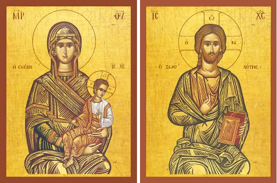 Icons of the Theotokos "the Protector" & Christ "The Life-Giver" - T12 & J14